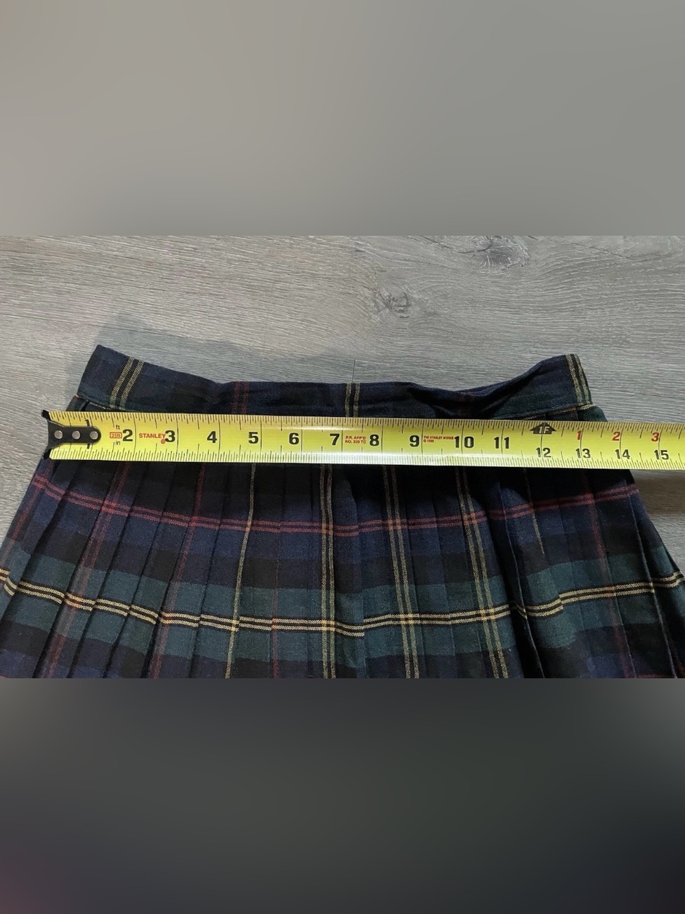 Rare Glen of Michigan Pleated Plaid Skirt Blue Green Red Bill Atkinson Era Vtg - Picture 4 of 10